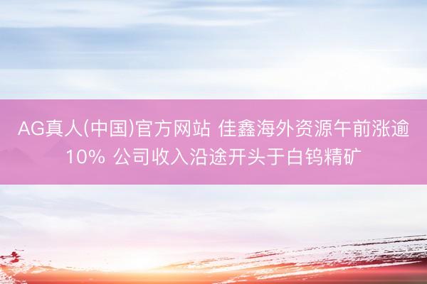 AG真人(中国)官方网站 佳鑫海外资源午前涨逾10% 公司收入沿途开头于白钨精矿