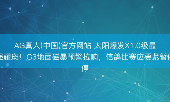 AG真人(中国)官方网站 太阳爆发X1.0级最强耀斑！G3地面磁暴预警拉响，信鸽比赛应要紧暂停