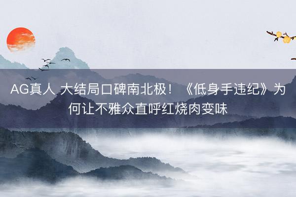 AG真人 大结局口碑南北极！《低身手违纪》为何让不雅众直呼红烧肉变味
