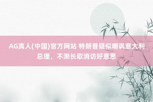 AG真人(中国)官方网站 特朗普疑似嘲讽意大利总理,不测长取消访好意思